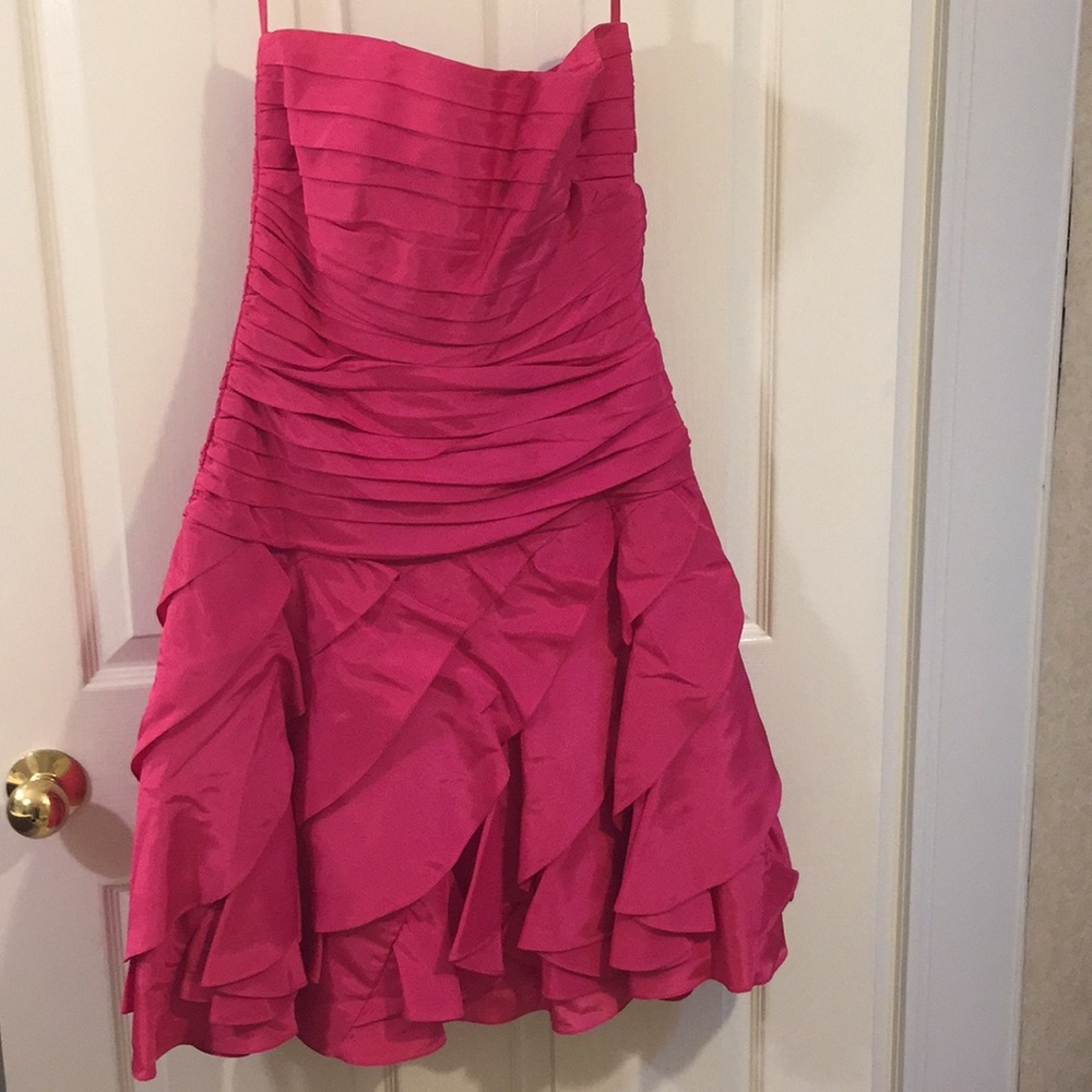 Pink Tea Length Formal Party Dress
